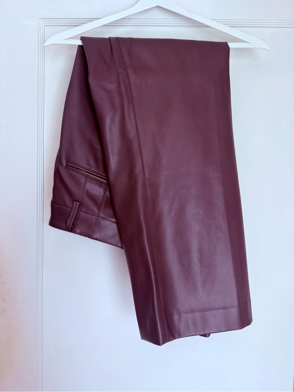 Ann Taylor Burgundy Faux Leather Pants